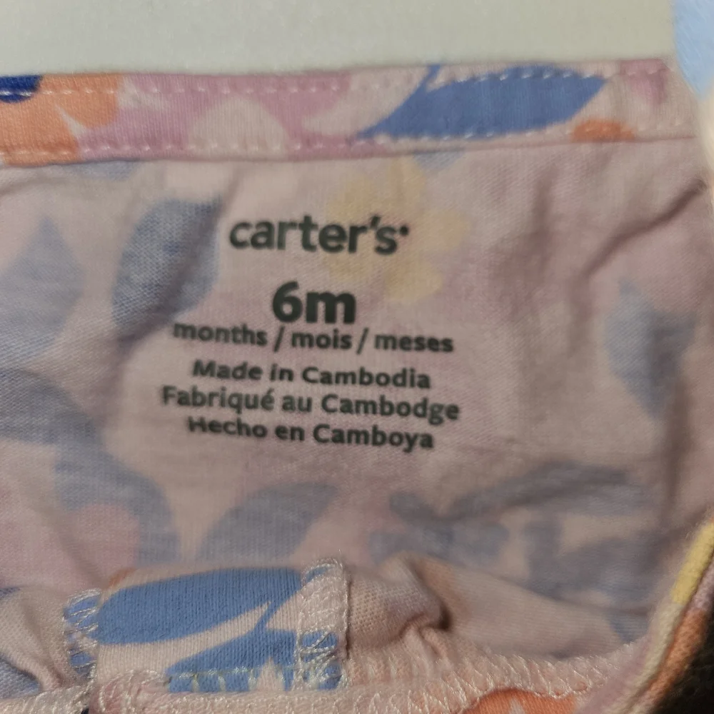 Carter's Floral Diaper Cover Set with Pink and Blue Infants Sz 6m